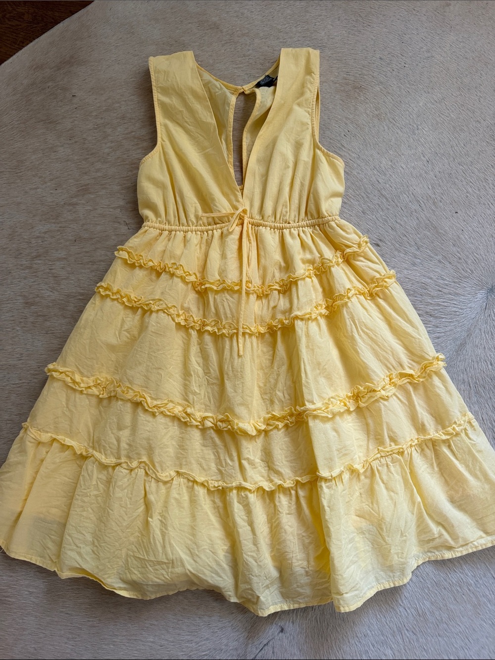 wild fable Yellow Ruffle Tiered Mini Dress